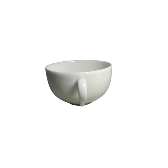 Villeroy & Boch Look White Replacement Flat Cup Porcelain Herringbone Design - Picture 3 of 10